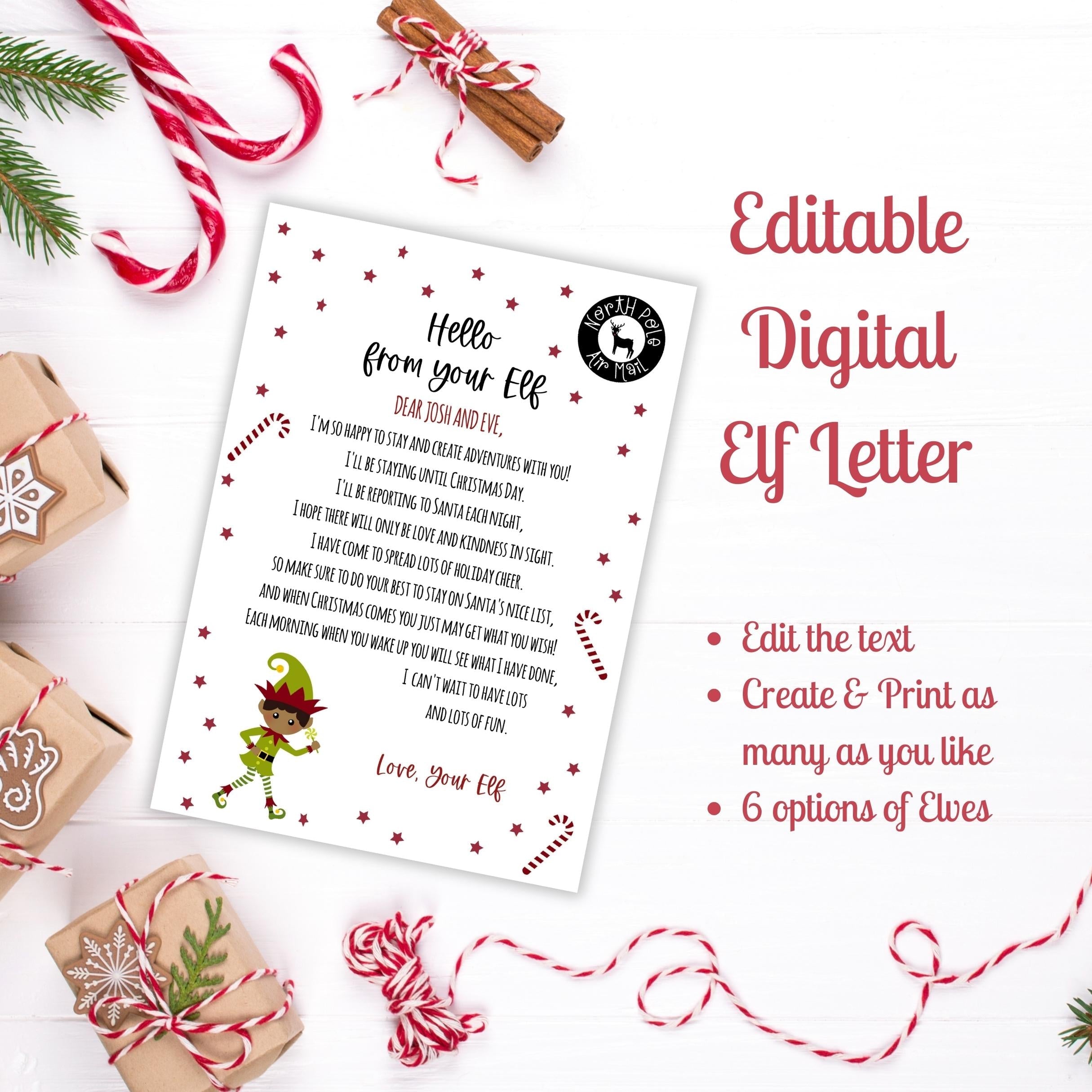 Editable Elf Letter - Digital Download for Elf on the Shelf Fun!