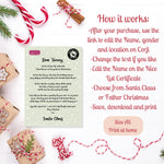 Load image into Gallery viewer, Editable Digital Christmas Letter from Santa with Customisable Nice List Certificate
