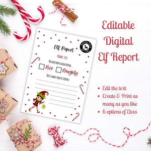 Editable Elf Letter, Elf Report, and Elf Rules - Digital Download for Elf on the Shelf Fun!