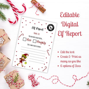 Editable Elf Report - Digital Download for Elf on the Shelf Fun!