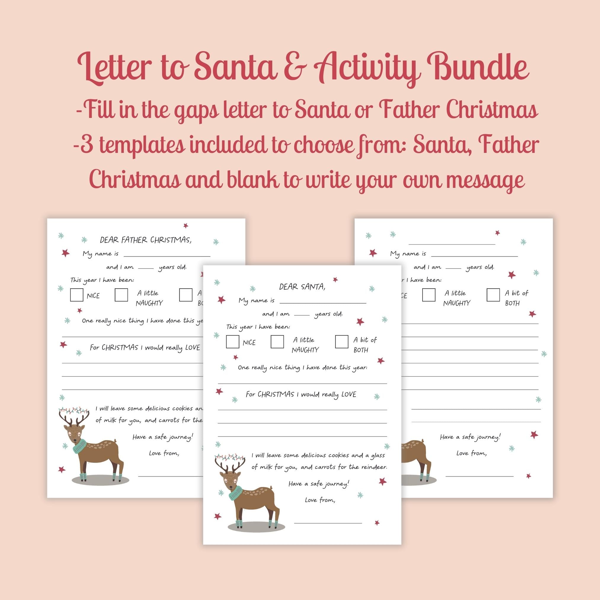 Printable Letter to Santa & 18 Festive Activities