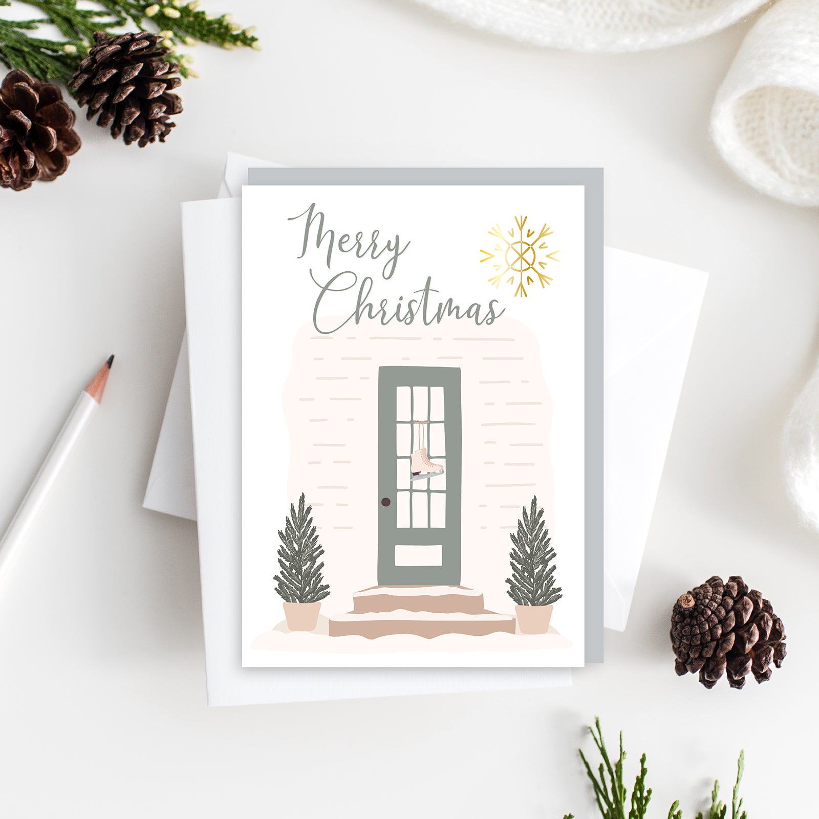 Winter Door Christmas Card