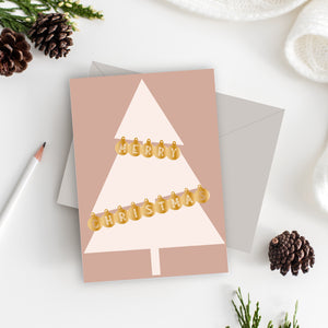 Christmas Baubles Gold Foiled Card