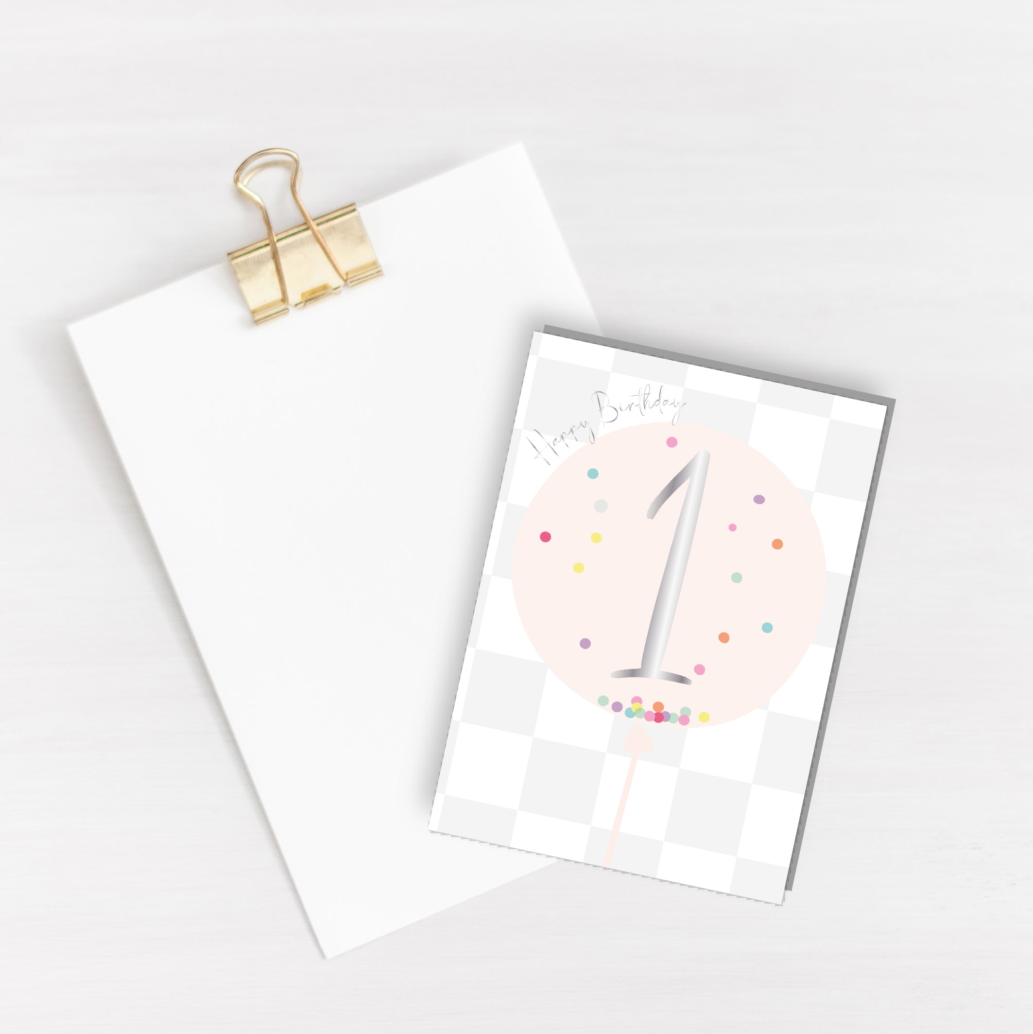 1st Birthday Balloon Card