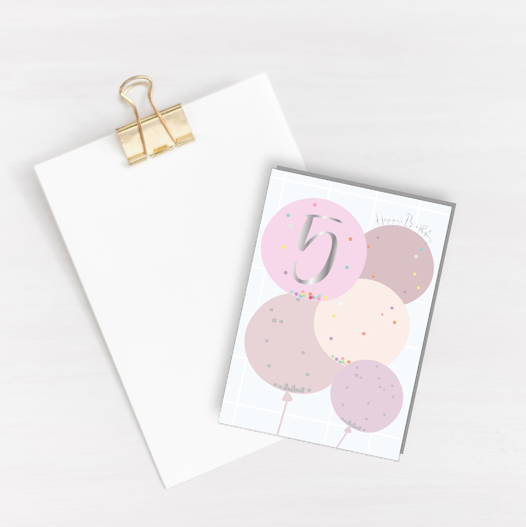 5th Birthday Balloon Card