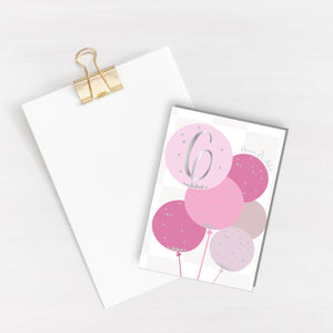 6th Birthday Balloon Card