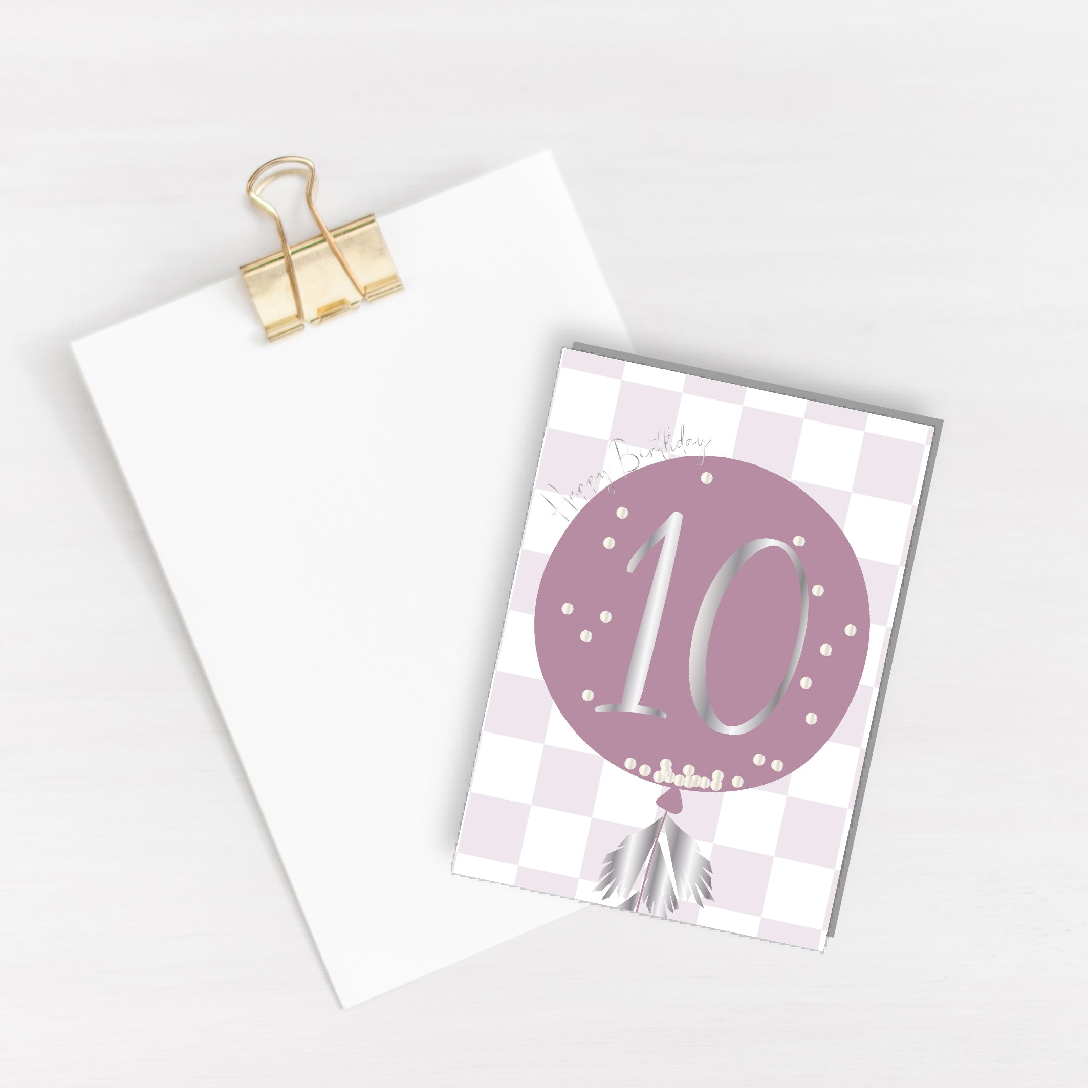 10th Birthday Balloon Card - Foiled