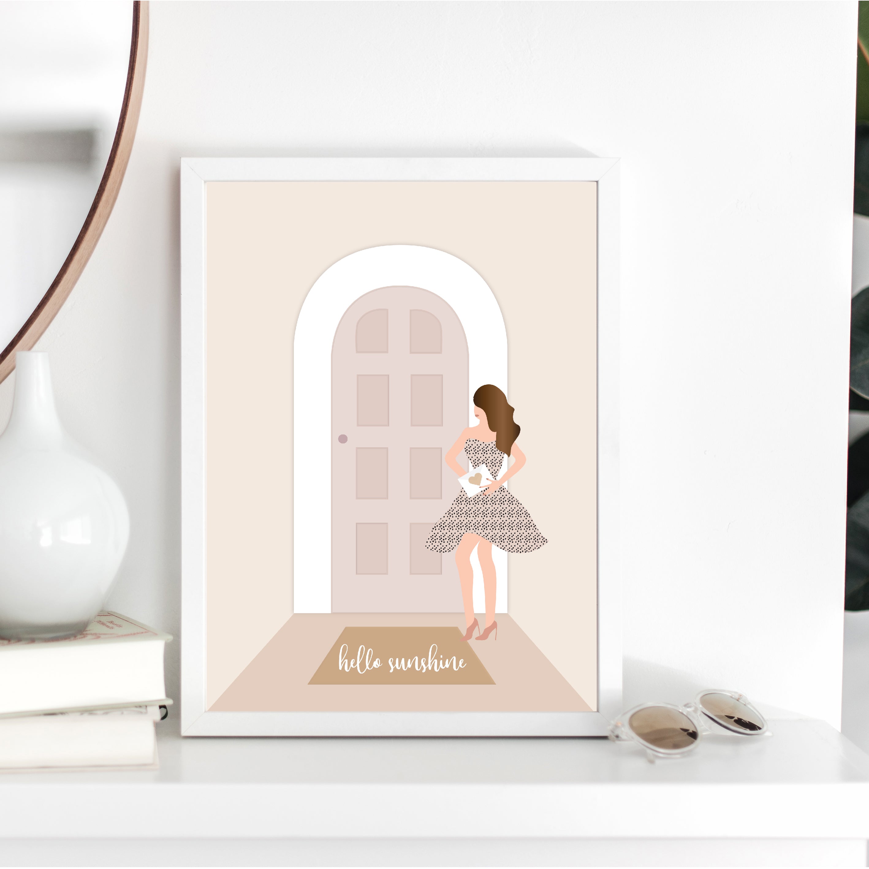Hello Sunshine Girl Wall Print