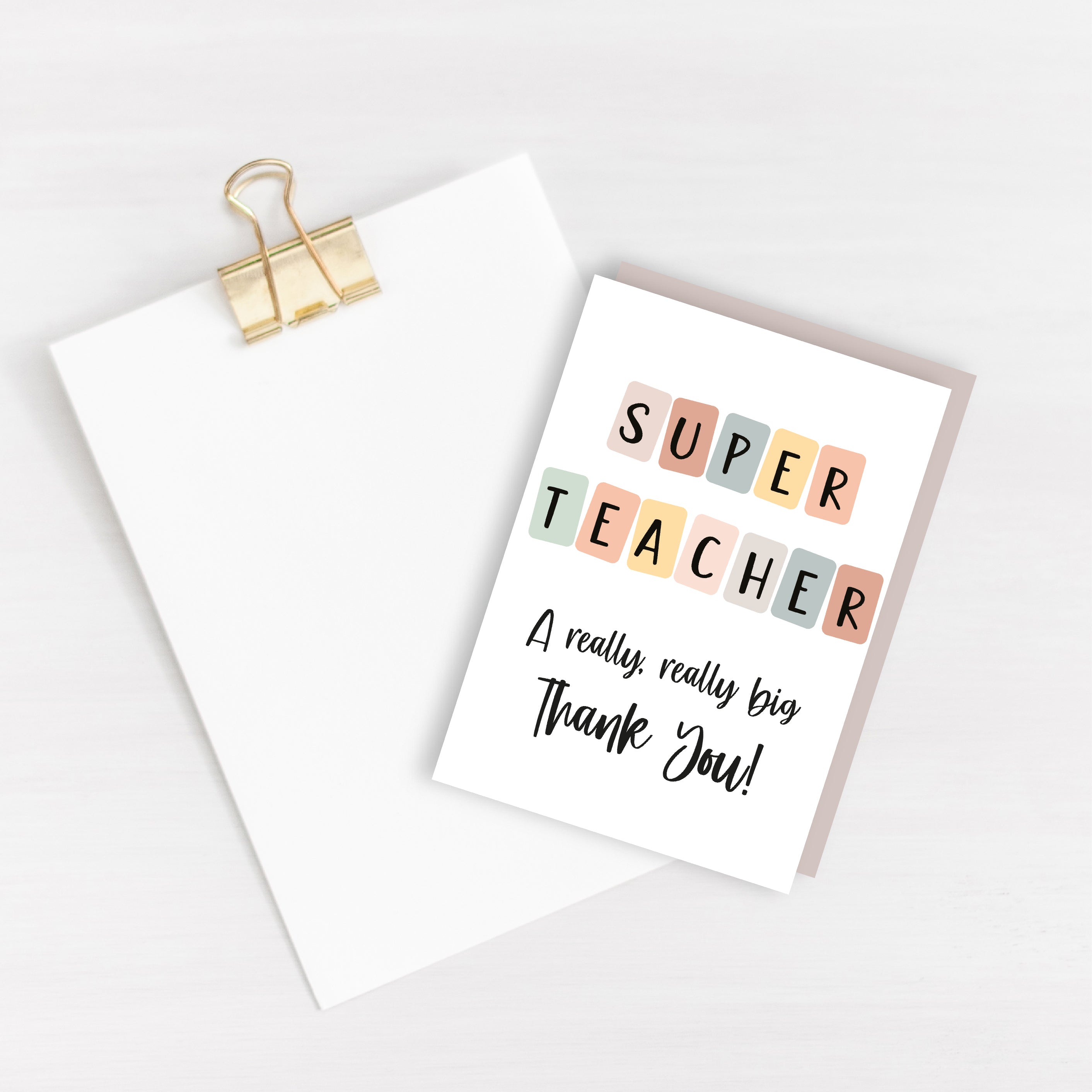 Super Teacher Thank You Card