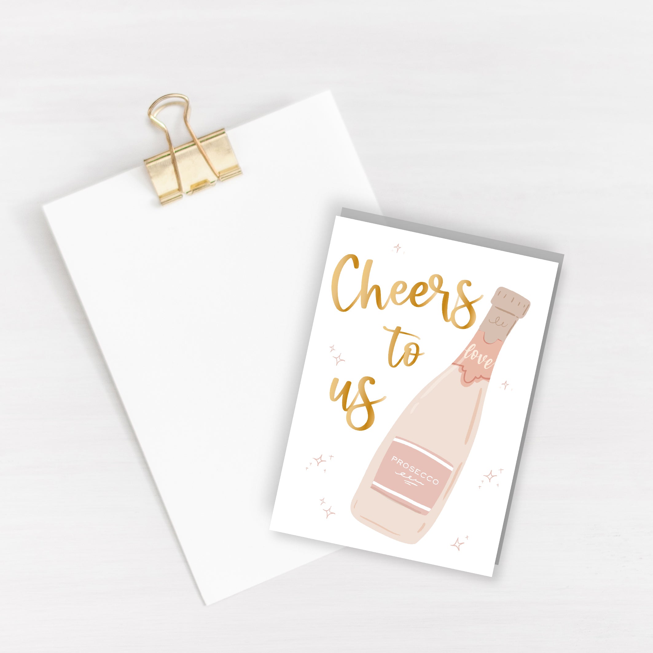 Cheers to us Anniversary Card Gold Foiled