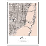Load image into Gallery viewer, Miami Map Print - Premium Matte Paper Poster

