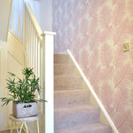 Load image into Gallery viewer, This stunning pink wallpaper designed and printed in England in a delicate blush shade allows you to add a light and airy yet elegant element to any room in your home. 
